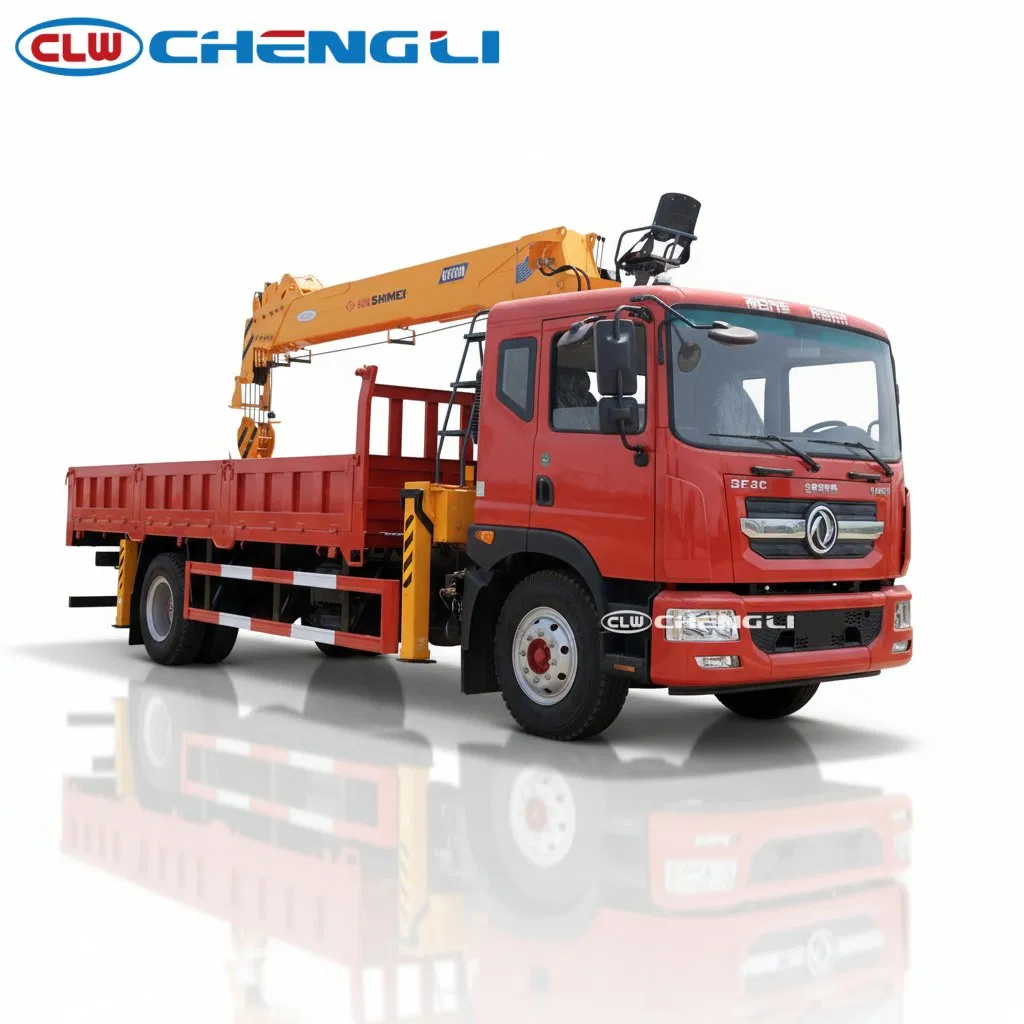 Camión grúa Dongfeng 4×2 de 8 toneladas, vista frontal derecha