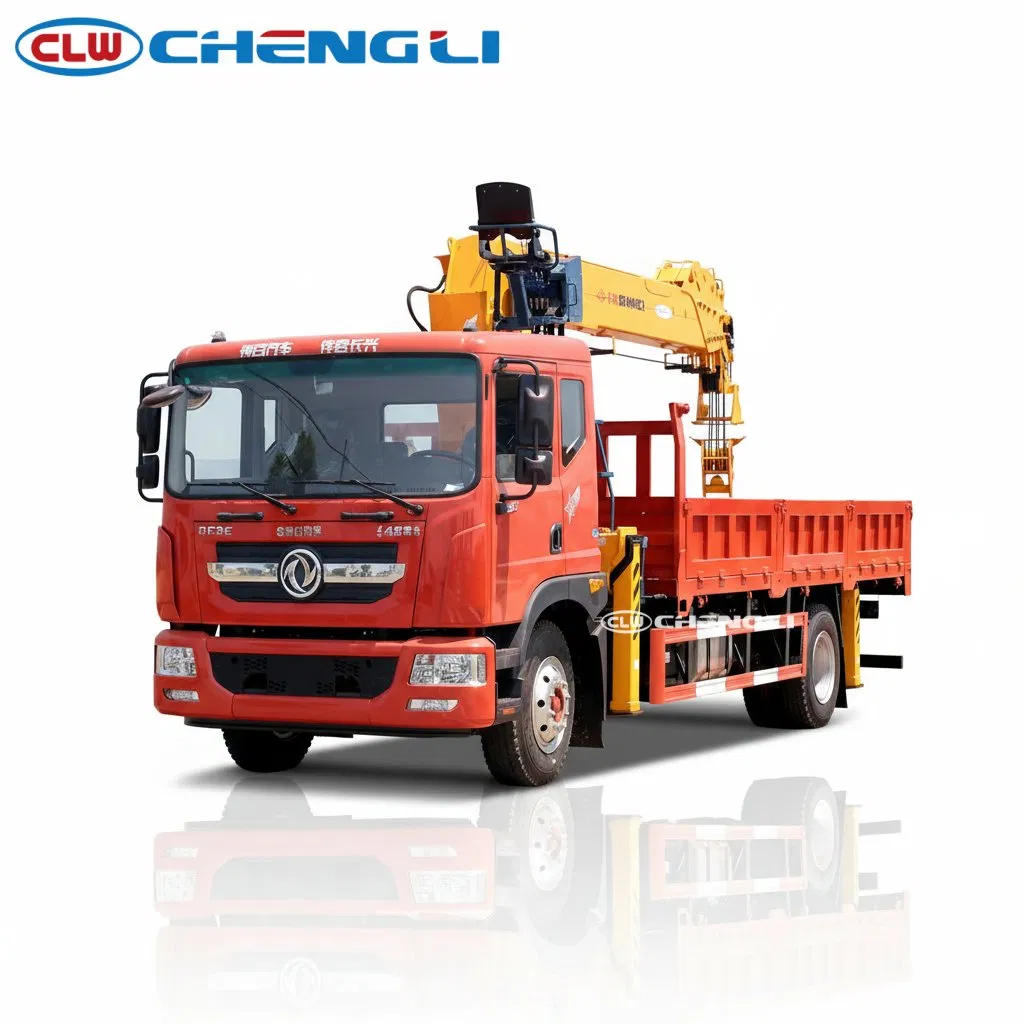Camión grúa Dongfeng 4×2 de 8 toneladas con brazo de cinco secciones