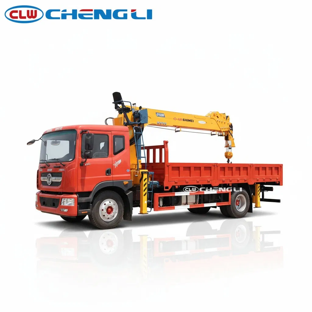 Camión grúa Dongfeng 4×2 de 8 toneladas, vista lateral opuesta